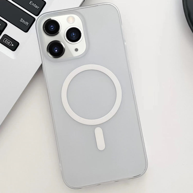 For iPhone 11 Pro Ice Fog MagSafe PC Phone Case in White, showcasing its sleek design and protective features.