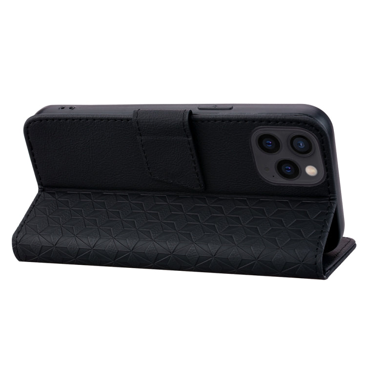 For iPhone 11 Pro Max Business Diamond Buckle Leather Phone Case showcasing its elegant design and functional features.