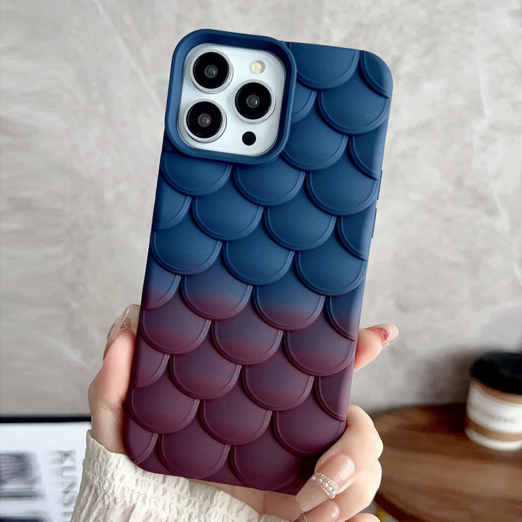 Gradient Mermaid Scale Skin Feel Phone Case for iPhone 11 Pro Max, showcasing vibrant colors and textured design.
