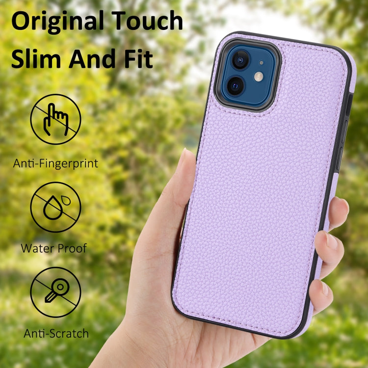 For iPhone 11 Pro Max Litchi Pattern Stitched Side-mounted Phone Case showcasing its stylish design and durable material.