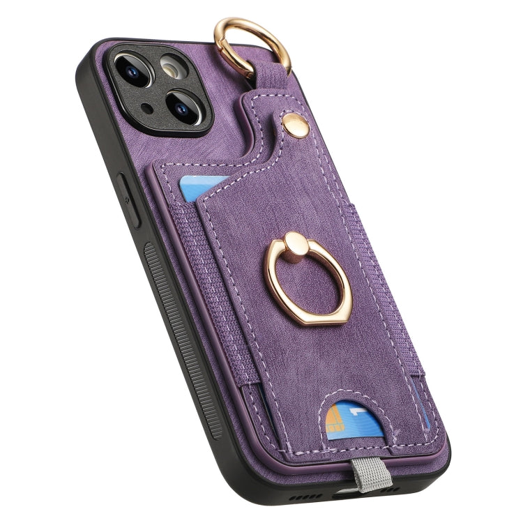 For iPhone 11 Pro Max Retro Skin-feel Ring Card Bag Phone Case showcasing its stylish design and practical features.