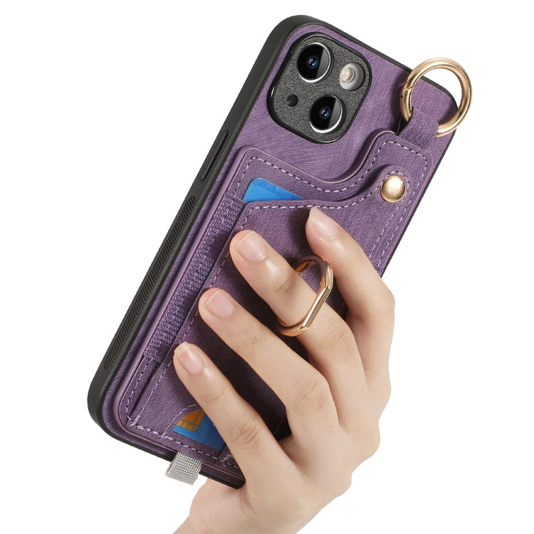 For iPhone 11 Pro Max Retro Skin-feel Ring Card Bag Phone Case showcasing its stylish design and practical features.