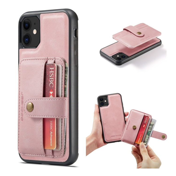 JEEHOOD RFID Blocking Anti-Theft Wallet Phone case for iPhone 12/12 Pro, showcasing its durable design and card slots.