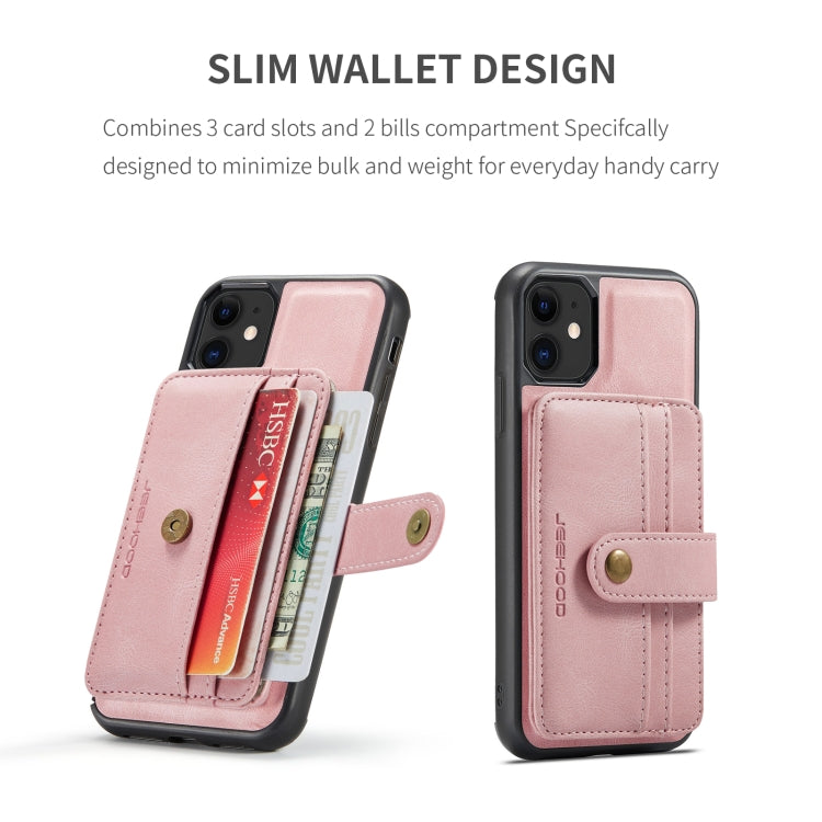 JEEHOOD RFID Blocking Anti-Theft Wallet Phone case for iPhone 12/12 Pro, showcasing its durable design and card slots.