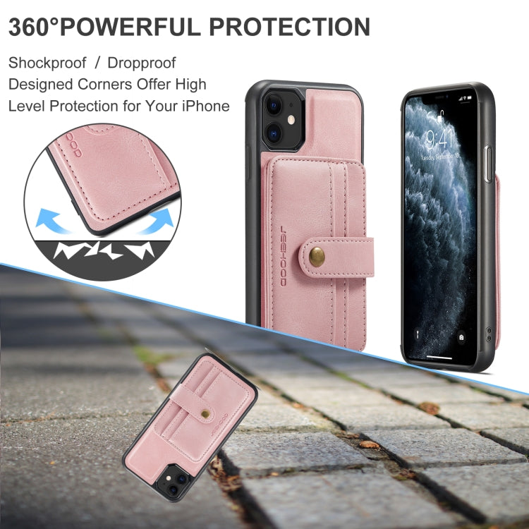 JEEHOOD RFID Blocking Anti-Theft Wallet Phone case for iPhone 12/12 Pro, showcasing its durable design and card slots.