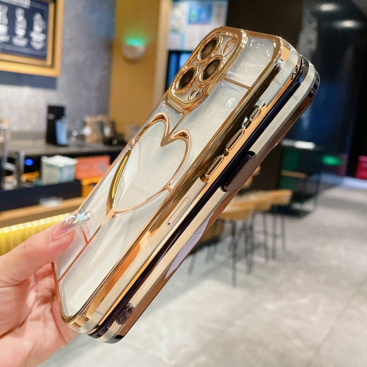 Electroplating 3D Love TPU Phone Case for iPhone 12 Pro Max, showcasing its stylish design and protective features.