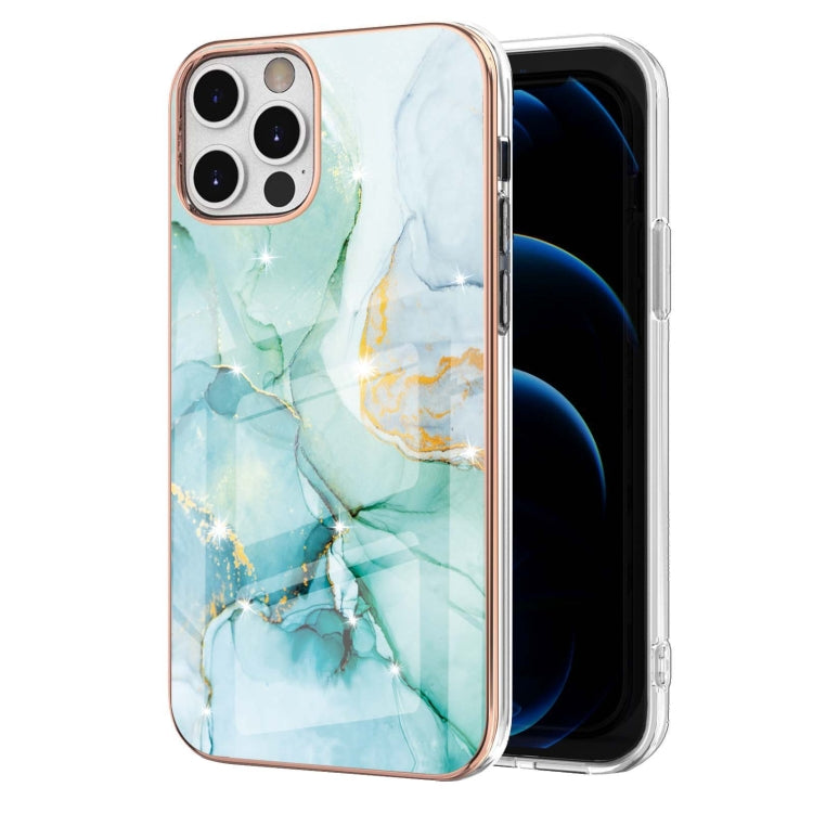 Electroplating Marble Pattern Dual-side IMD TPU case for iPhone 12 Pro Max, showcasing vibrant colors and stylish design.