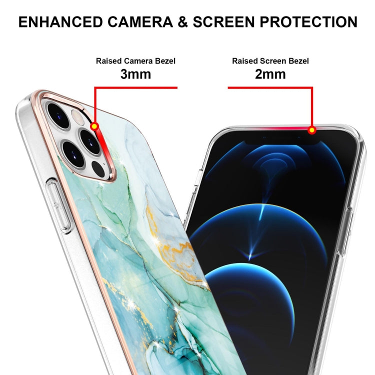 Electroplating Marble Pattern Dual-side IMD TPU case for iPhone 12 Pro Max, showcasing vibrant colors and stylish design.