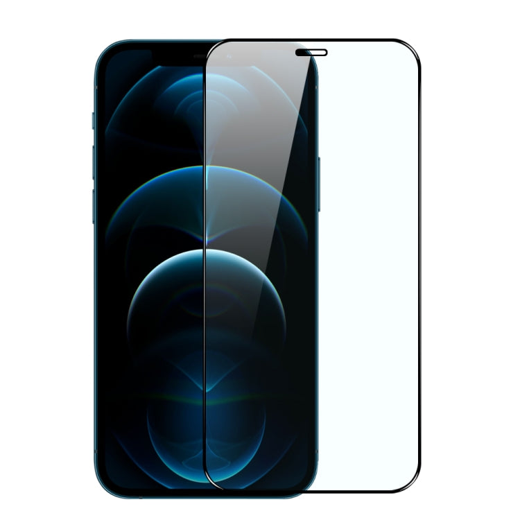 NORTHJO A++ Screen Protector for iPhone 12 Pro Max, showcasing its sleek design and silk printing finish.