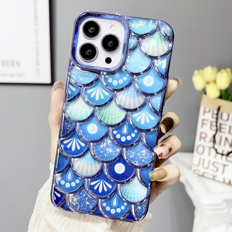 Mermaid Scale Electroplated Laser Carving Phone Case for iPhone 12 Pro, showcasing a shimmering design with protective features.