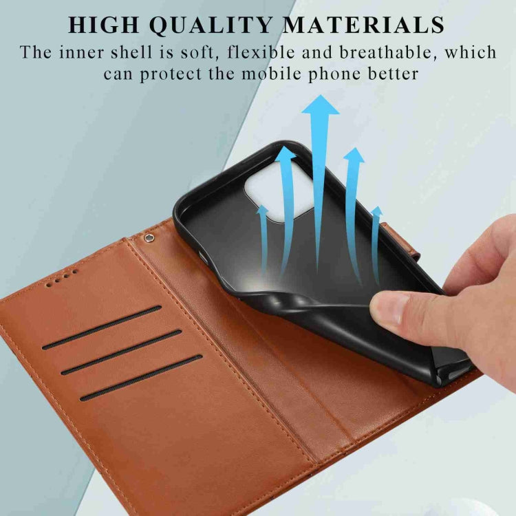 For iPhone 12 Pro PU Genuine Leather Texture Embossed Line Phone Case with card slots and wrist strap, showcasing its stylish design and functionality.