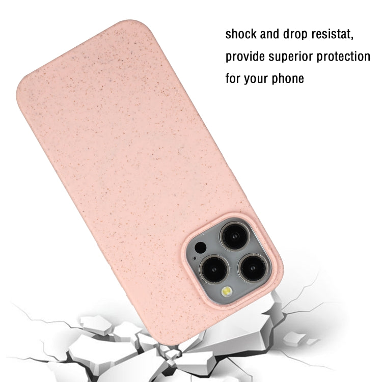 Pink wheat straw and TPU phone case for iPhone 12 Pro, showcasing its slim design and eco-friendly materials.