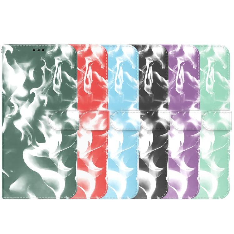 For iPhone 13 Cloud Fog Pattern Horizontal Flip Leather Case showcasing its stylish design and functional features.