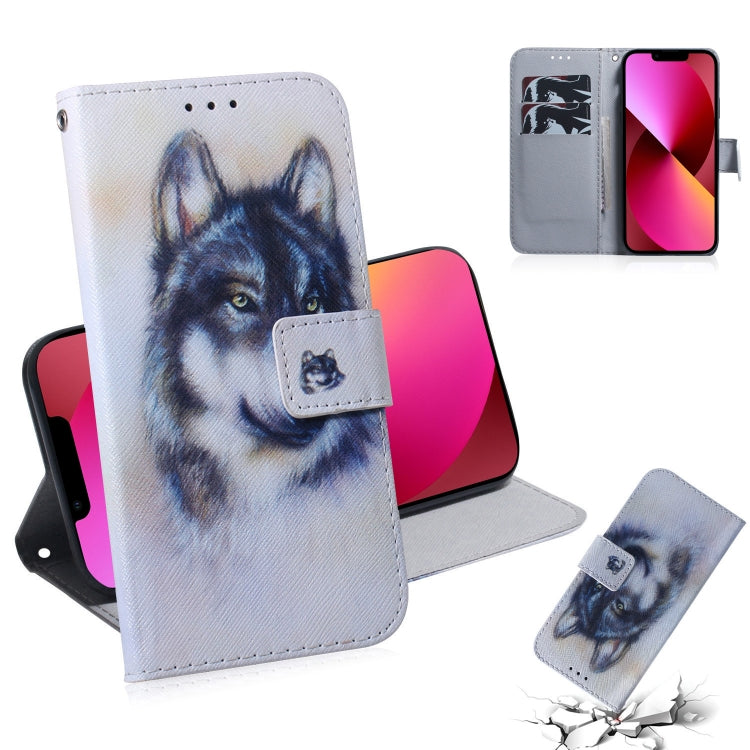 For iPhone 13 Coloured Drawing Horizontal Flip Leather Case showcasing vibrant colors and a sleek design, made from PU leather and TPU material.