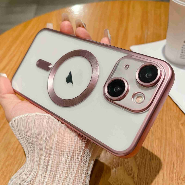 Pink MagSafe Magnetic Frosted TPU Phone Case for iPhone 13, showcasing its sleek design and protective features.