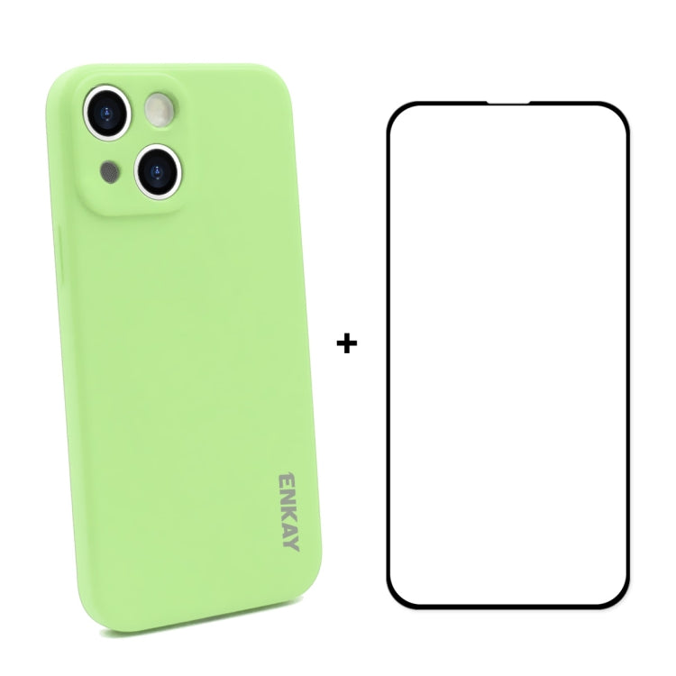 Hat-Prince ENKAY Liquid Silicone Shockproof Case for iPhone 13 mini, showcasing its sleek design and protective features.