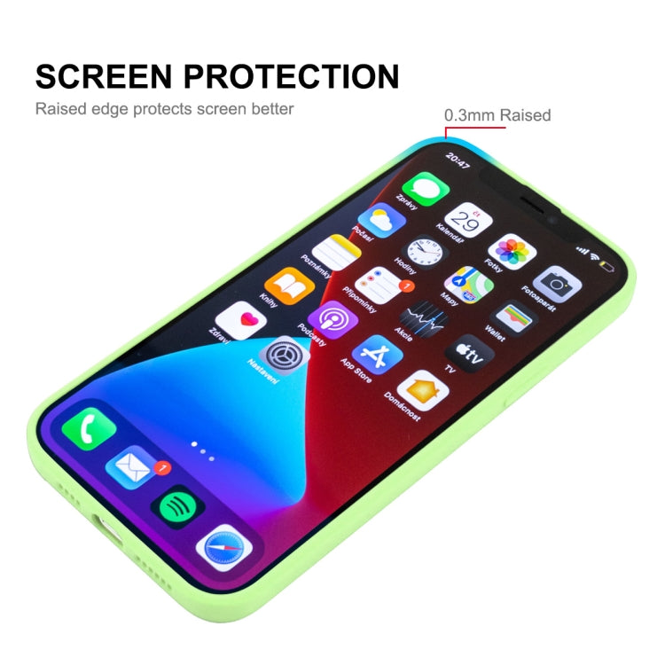 Hat-Prince ENKAY Liquid Silicone Shockproof Case for iPhone 13 mini in stylish design, showcasing its slim profile and durable material.