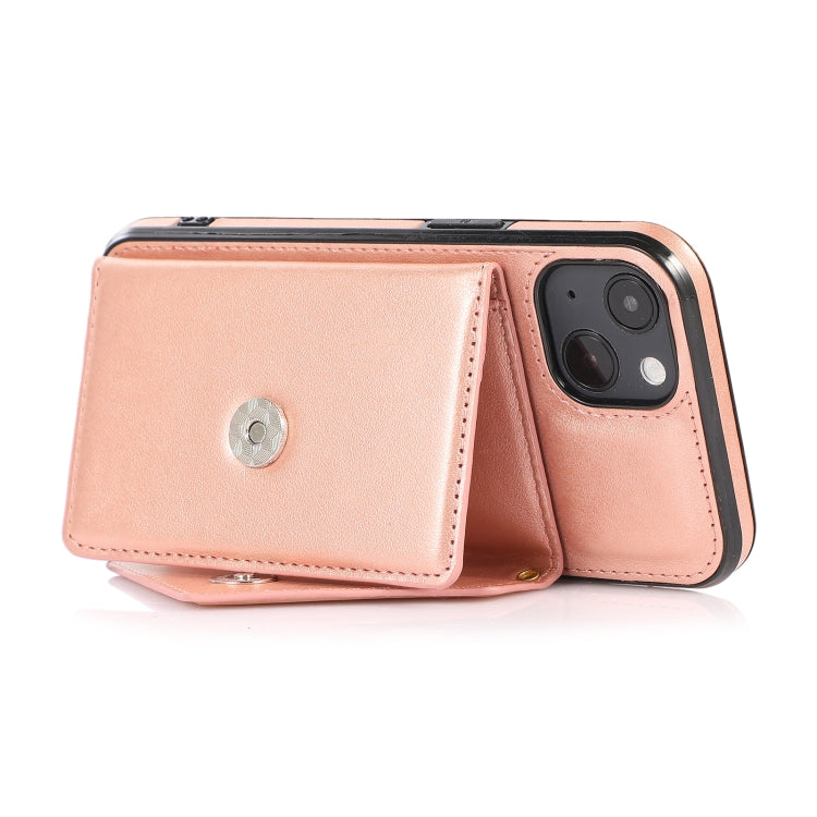 Multi-functional cross-body card bag for iPhone 13 mini made of TPU and PU, featuring a stylish design and a diagonal lanyard.