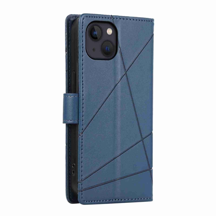 For iPhone 13 mini PU leather case with embossed texture, featuring card slots and a wrist strap, designed for protection and convenience.