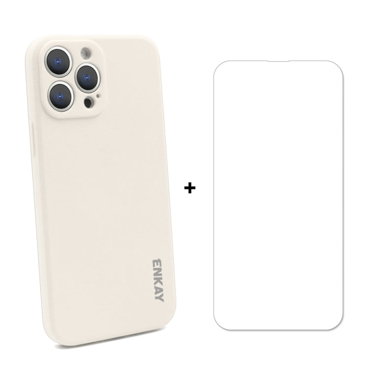 Hat-Prince ENKAY Liquid Silicone Shockproof case for iPhone 13 Pro, showcasing its sleek design and protective features.