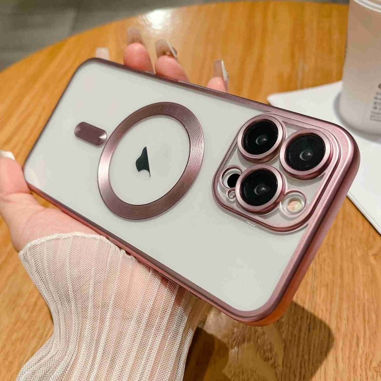 Pink MagSafe magnetic TPU phone case for iPhone 13 Pro Max, showcasing its frosted texture and precise cutouts.