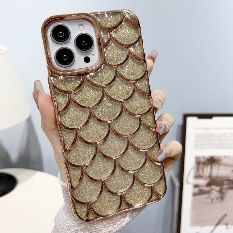 Mermaid Scale Electroplated Glitter Paper Phone Case for iPhone 13 Pro Max, showcasing a stylish design with shimmering scales.