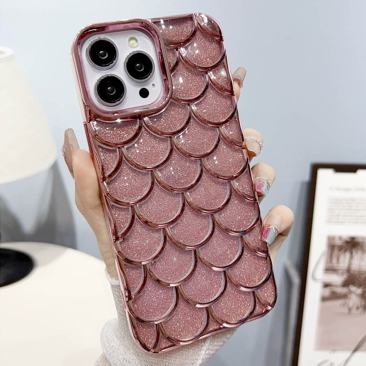 Mermaid Scale Electroplated Glitter Paper Phone Case for iPhone 13 Pro, showcasing a shimmering design with protective features.