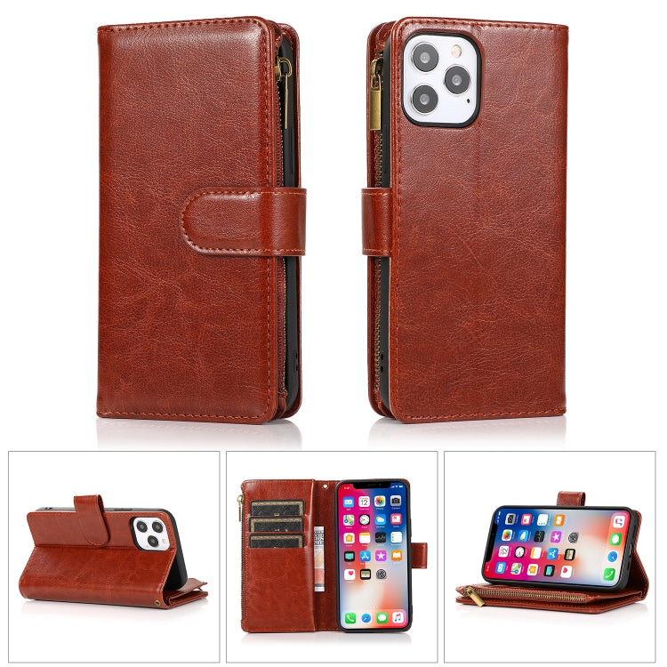 For iPhone 13 Pro Multifunctional Crazy Horse Texture Horizontal Flip case showcasing its elegant design and functional features.