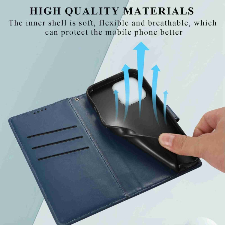 For iPhone 13 Pro PU leather case with embossed texture, featuring card slots and a wrist strap.