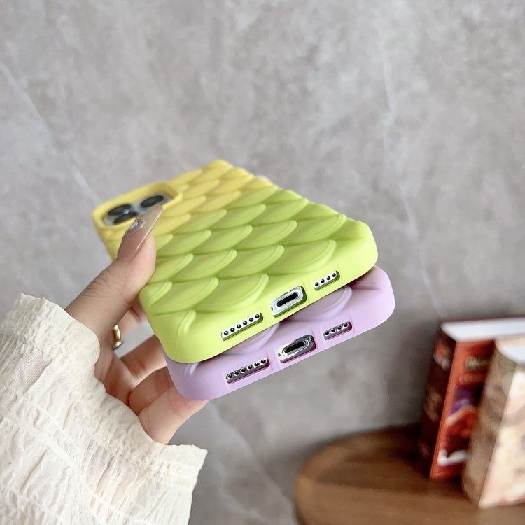 Gradient Mermaid Scale Skin Feel Phone Case for iPhone 14 in green, showcasing a stylish design with a textured finish.