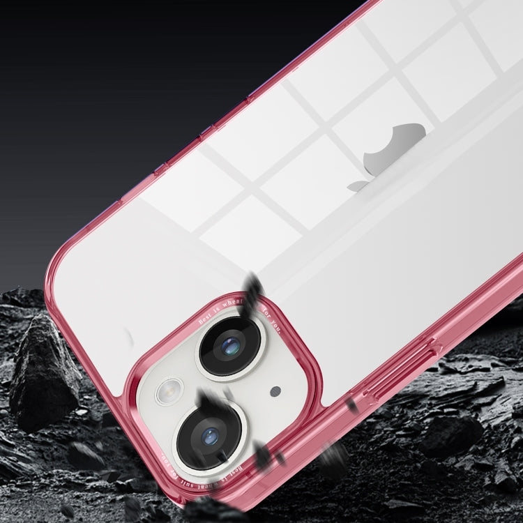 For iPhone 14 Plus Ice Color Clear Acrylic Hybrid TPU Phone case showcasing its transparent design and protective features.