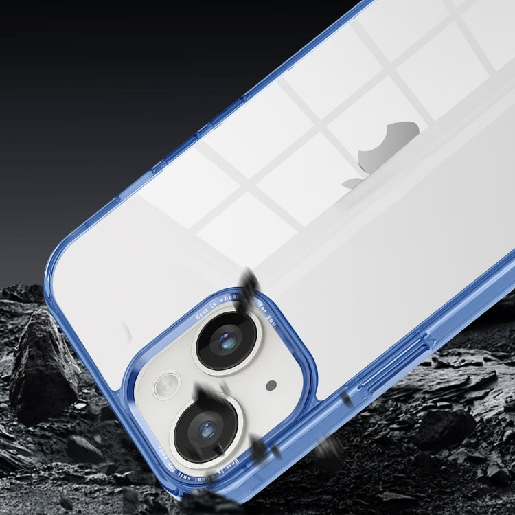 For iPhone 14 Plus Ice Color Clear Acrylic Hybrid TPU Phone case showcasing its clear design and protective features.