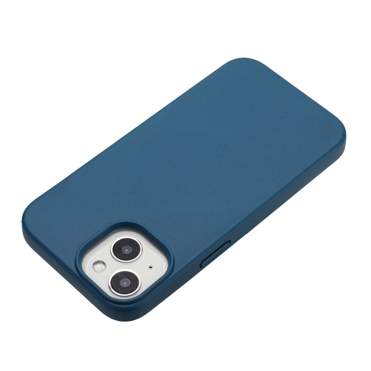 Blue Wheat Straw and TPU Phone Case for iPhone 14 Plus, showcasing its lightweight and eco-friendly design.