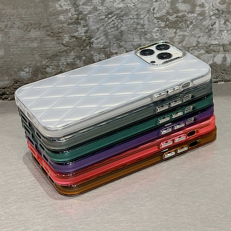 For iPhone 14 Pro 3D Rhombus Electroplating TPU Hybrid PC Phone case in silver, showcasing its stylish design and durable materials.