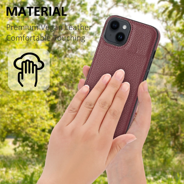 Litchi Pattern Stitched Side-mounted Phone Case for iPhone 14 Pro Max, showcasing its stylish design and protective features.
