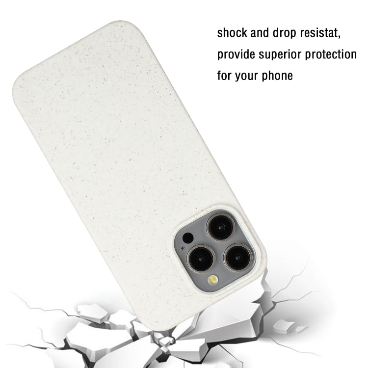 White Wheat Straw and TPU Phone Case for iPhone 14 Pro Max, showcasing its slim design and eco-friendly materials.