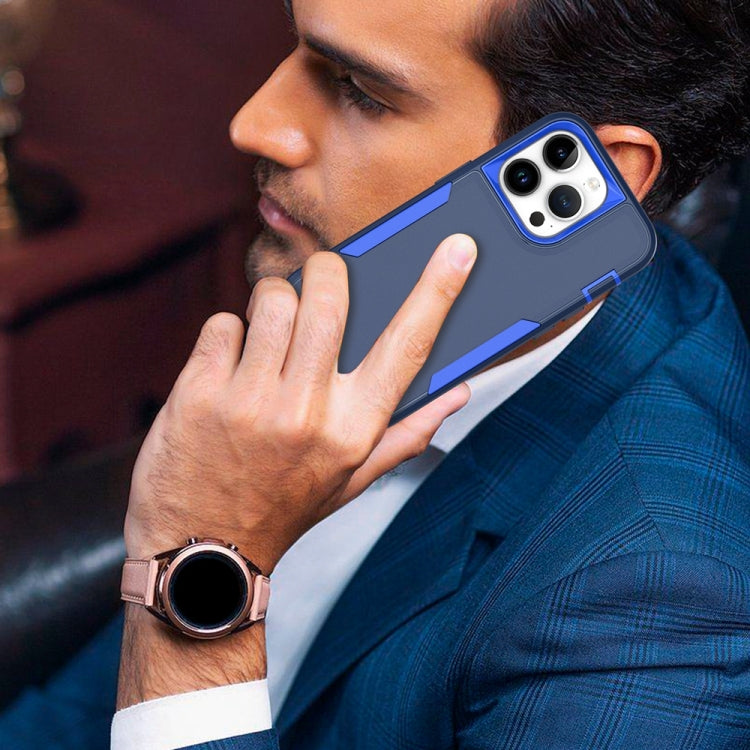 For iPhone 15 2 in 1 Magnetic Phone Case in Purple and Black, showcasing its sleek design and protective features.