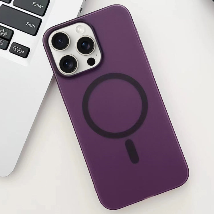 Purple Ice Fog MagSafe PC Phone Case for iPhone 15 Pro, showcasing its sleek design and protective features.