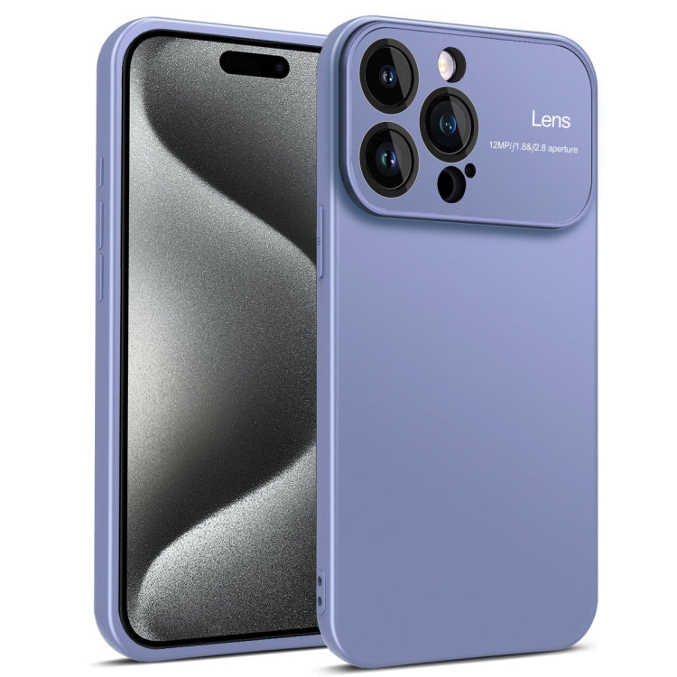 Blue TPU phone case for iPhone 15 Pro with raised edges and precise cutouts for buttons and ports.