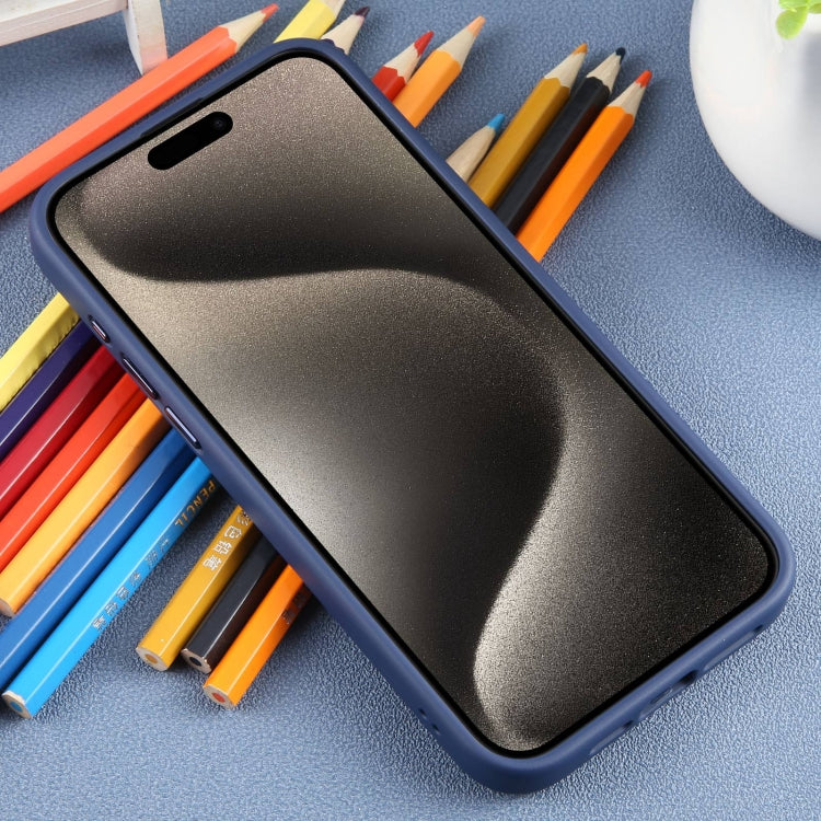 DFANS DESIGN Magsafe Magnetic Phone Case in Blue for iPhone 15 Pro Max, showcasing its sleek design and precise openings.