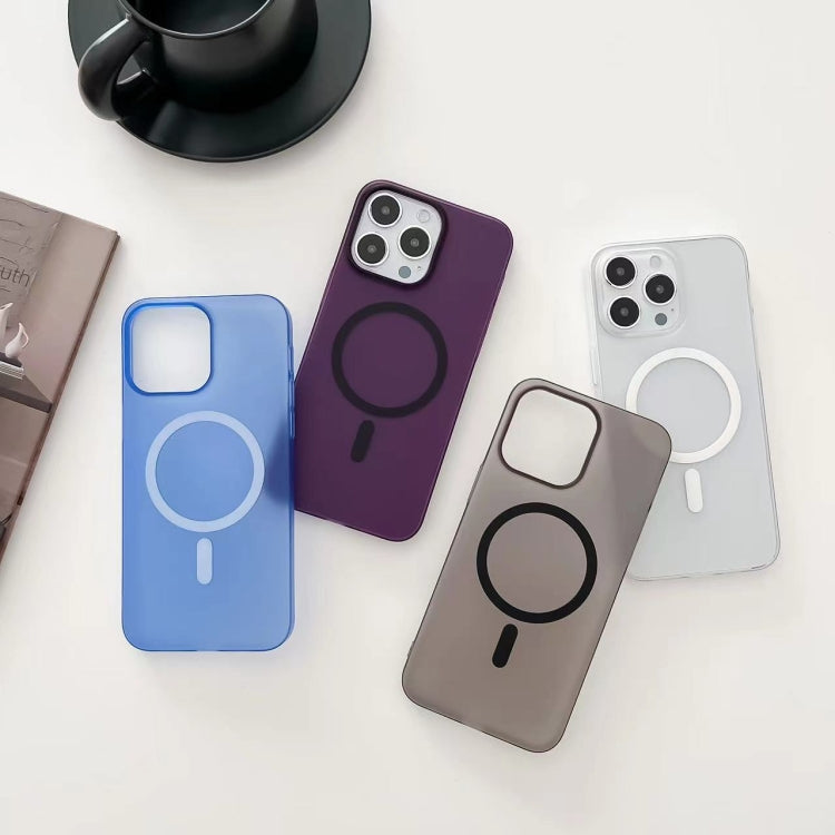 Blue Ice Fog MagSafe PC Phone Case for iPhone 15 Pro Max, showcasing its sleek design and protective features.