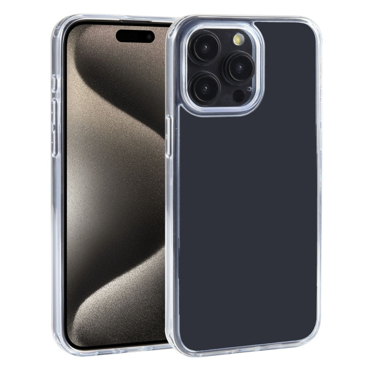 Transparent TPU phone case for iPhone 15 Pro Max, showcasing its sleek design and protective features.