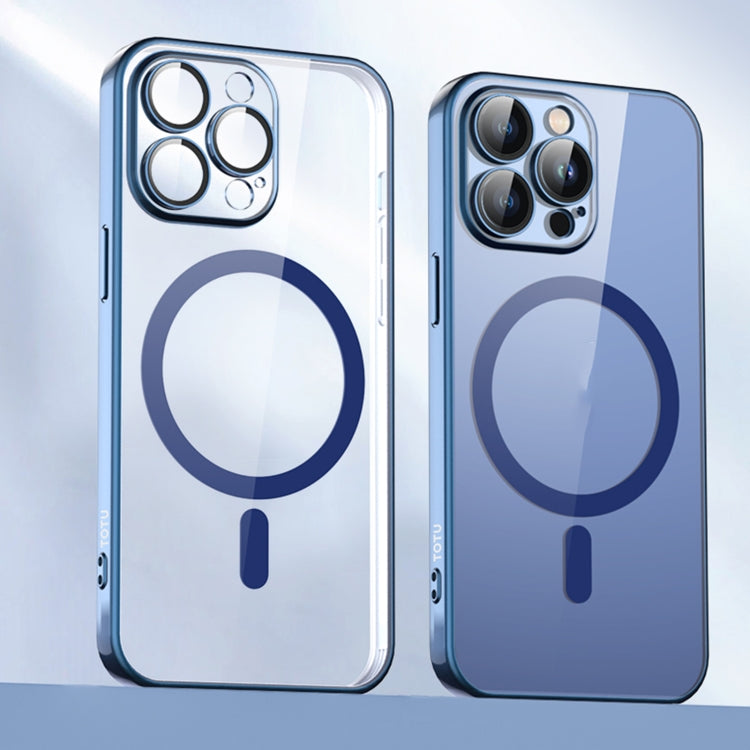 TOTUDESIGN PC-3 Series MagSafe Electroplating case for iPhone 15 Pro Max, showcasing its sleek design and protective features.