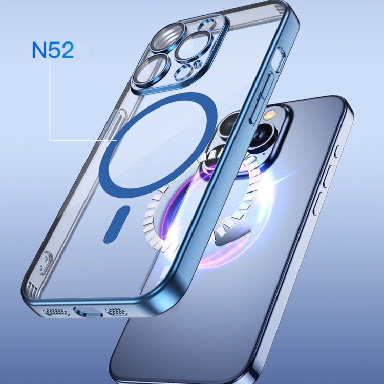 TOTUDESIGN PC-3 Series MagSafe Electroplating case for iPhone 15 Pro Max, showcasing its sleek design and protective features.