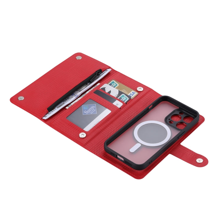 ViLi GHB Series MagSafe Magnetic Zipper Leather case for iPhone 15 Pro Max, showcasing its sleek design and wallet functionality.