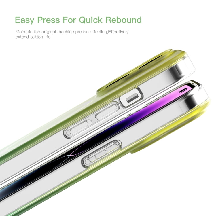 For iPhone 15 Pro Mutural MagSafe Magnetic Gradient Phone Case in Sky color, showcasing its sleek design and precise openings.