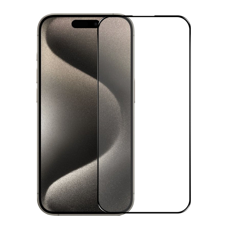 NORTHJO A++ Screen Protector for iPhone 15 Pro, showcasing its sleek design and full glue feature for easy installation.