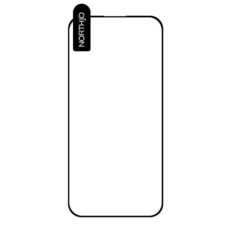 NORTHJO A++ Screen Protector for iPhone 15 Pro, showcasing its sleek design and full glue feature for easy installation.