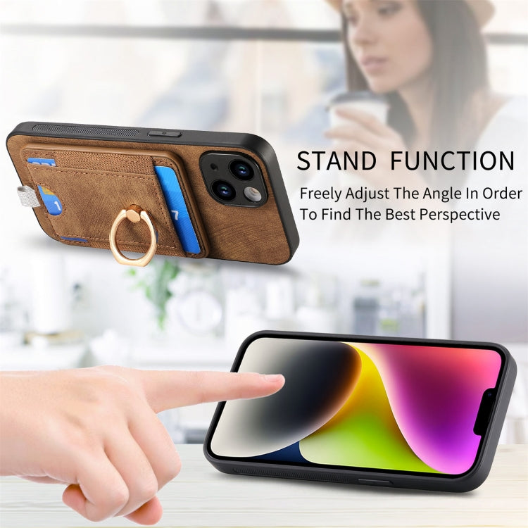 Retro Splitable Magnetic Card Bag Leather Phone Case for iPhone 6/6s, showcasing its stylish design and magnetic card wallet feature.