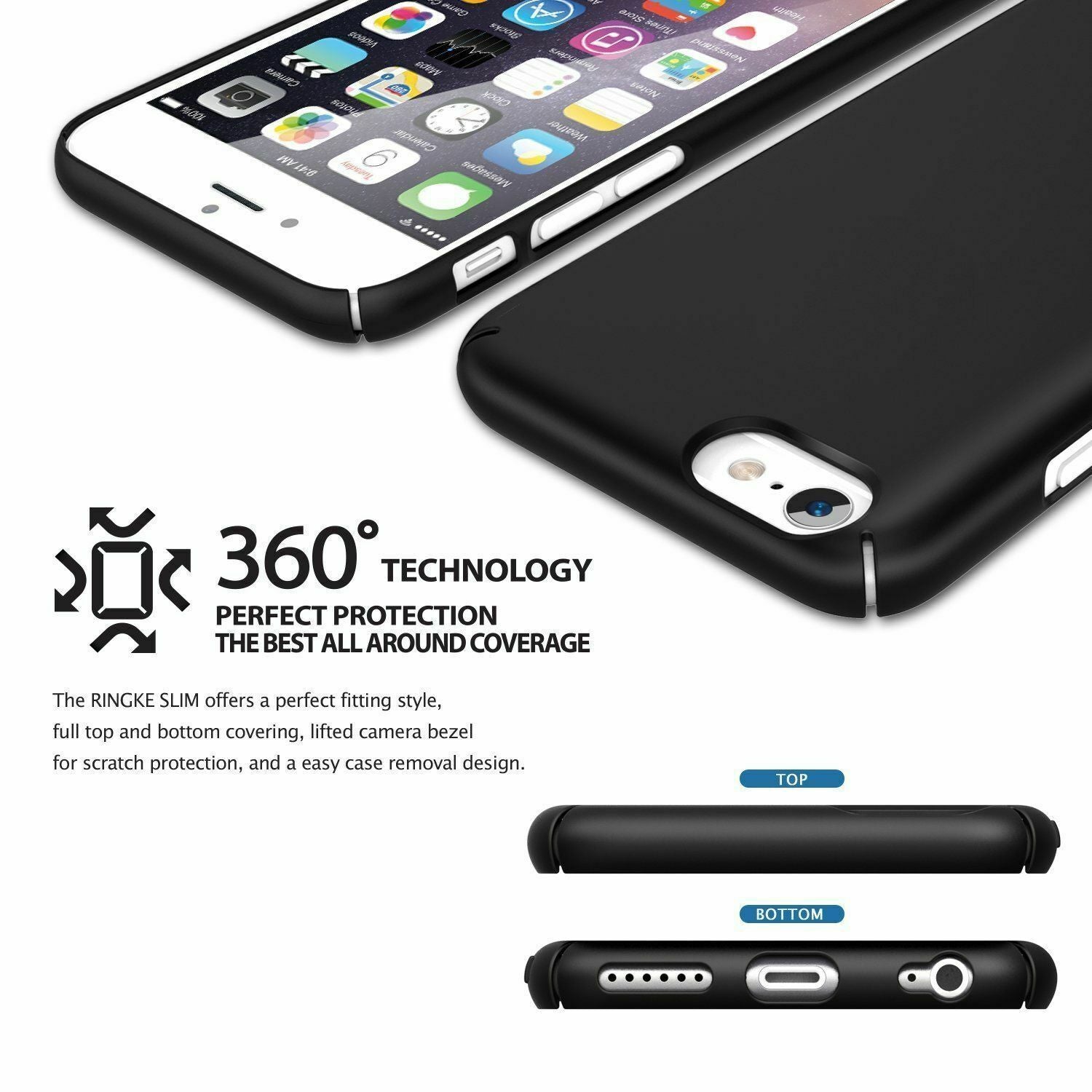 Shockproof Ultra Thin Slim Case for iPhone models 7, 8, 11, 12, 13, 14, Plus, XR, XS, showcasing its sleek design and protective features.